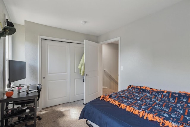 1580 N Franklin St, Denver, CO 80218 - bedroom with a closet, a desk, and carpet flooring