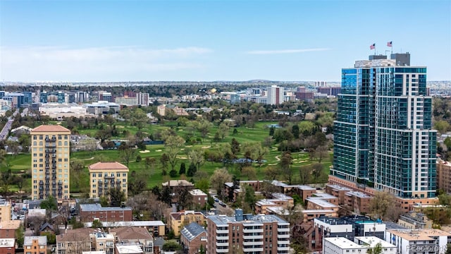aerial view featuring a city view
