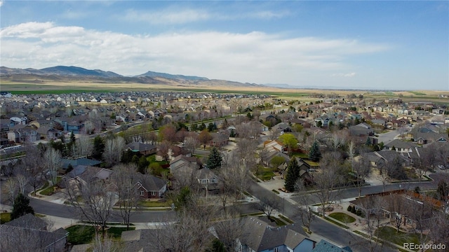 aerial view with a mountain view