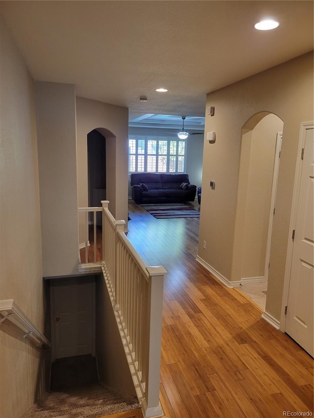 hallway featuring light wood-type flooring