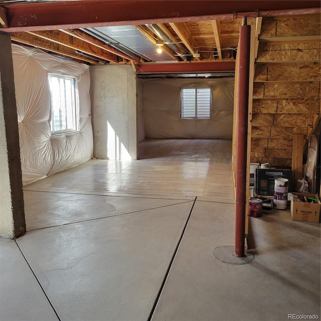 basement featuring a wealth of natural light