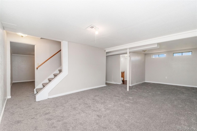 3270 W 92nd Pl, Westminster, CO 80031 - below grade area with carpet flooring, stairway, and baseboards