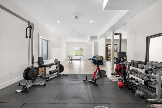 8691 S Sicily Ct, Aurora, CO 80016 - gym with recessed lighting and baseboards