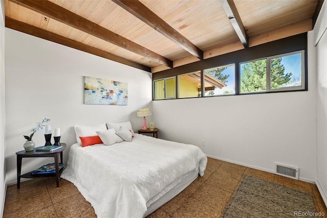 5450 Mohawk Rd, Littleton, CO 80123 - bedroom with wooden ceiling, beamed ceiling, and baseboards