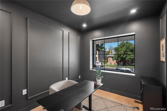 332 S Franklin St, Denver, CO 80209 - office space featuring wood finished floors and recessed lighting