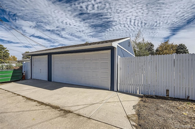 view of garage