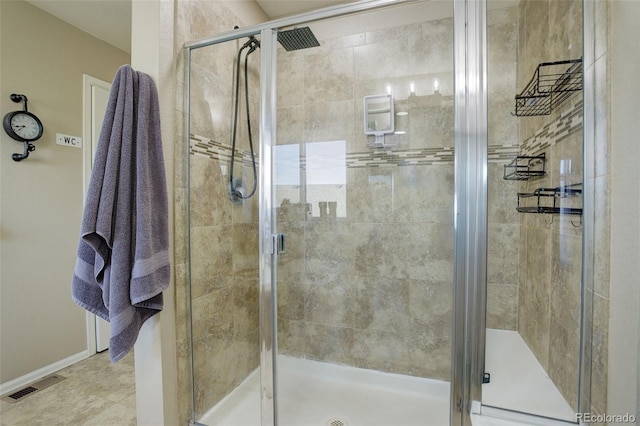 bathroom featuring walk in shower