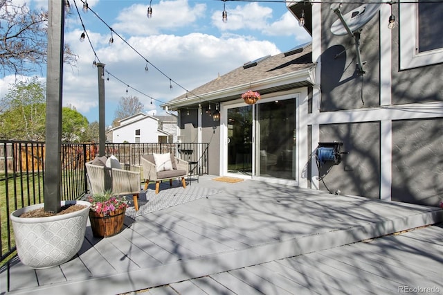 deck featuring fence