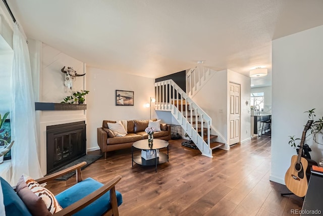 living room featuring hardwood / wood-style floors