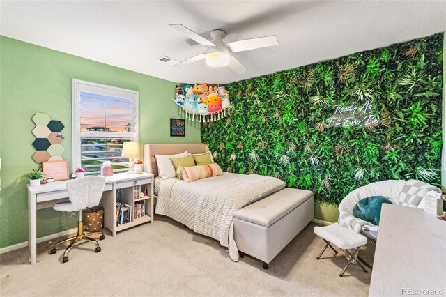17335 W 94th Ave, Arvada, CO 80007 - bedroom with carpet, ceiling fan, and baseboards