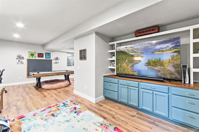 17335 W 94th Ave, Arvada, CO 80007 - recreation room featuring billiards, light wood finished floors, baseboards, and recessed lighting
