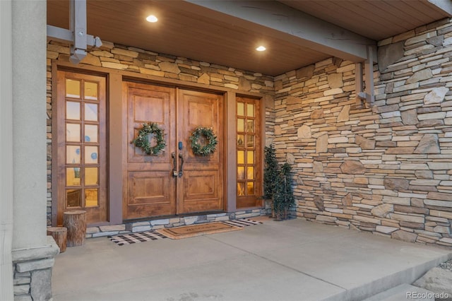 entrance to property with a porch