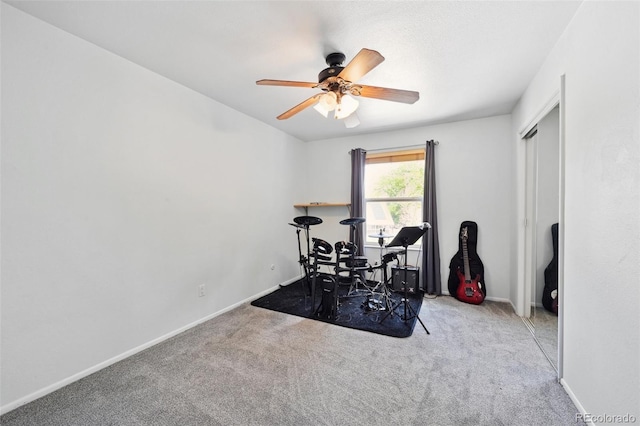 10378 W Weaver Ave, Littleton, CO 80127 - exercise room with carpet flooring and ceiling fan