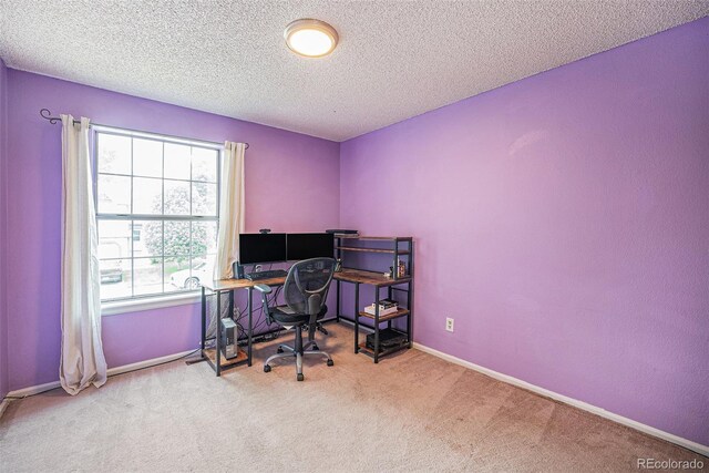 12632 James Ct, Broomfield, CO 80020 - carpeted home office with a textured ceiling and baseboards