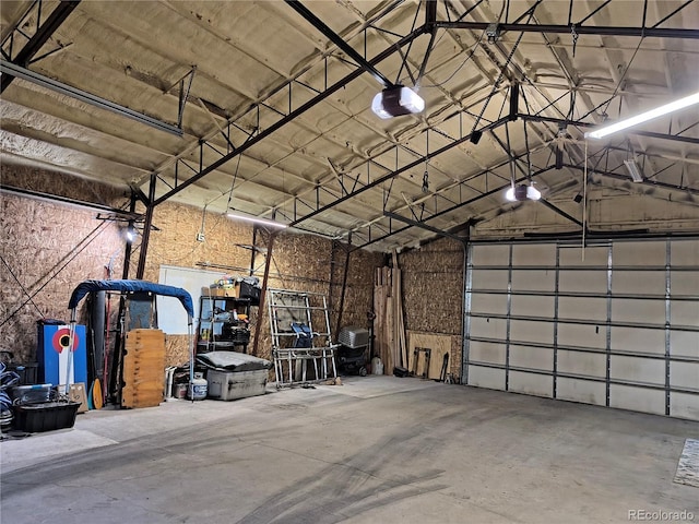 garage featuring a garage door opener