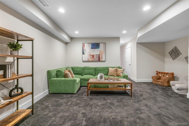 5101 Quitman St, Denver, CO 80212 - living area featuring carpet, recessed lighting, and baseboards