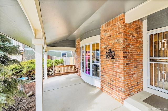 view of patio featuring covered porch