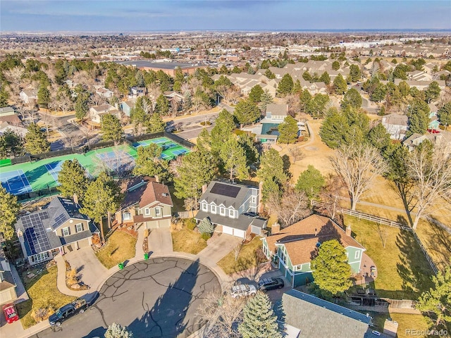 drone / aerial view featuring a residential view