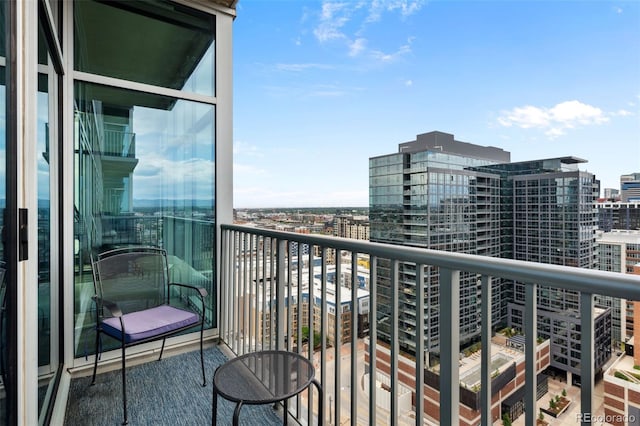 balcony with a view of city