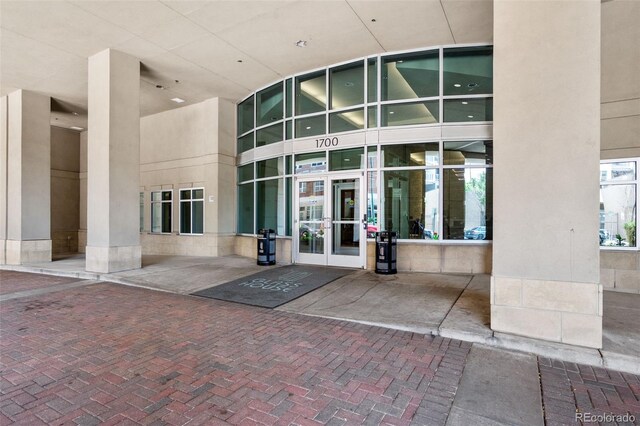 property entrance with french doors