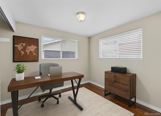 1996 S Dexter St, Denver, CO 80222 - office featuring baseboards and dark wood-style floors