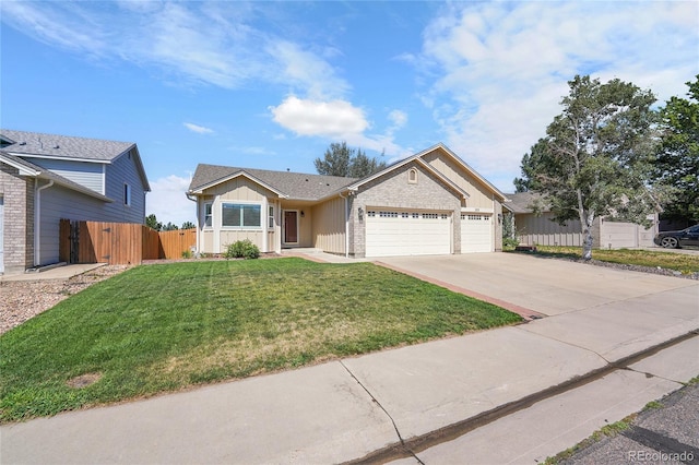 525 Badger Creek Dr, Brighton, CO 80601 - single story home with a garage, board and batten siding, and driveway