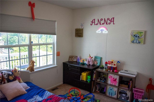 view of carpeted bedroom