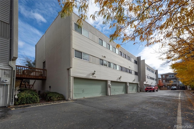 view of building exterior with a garage