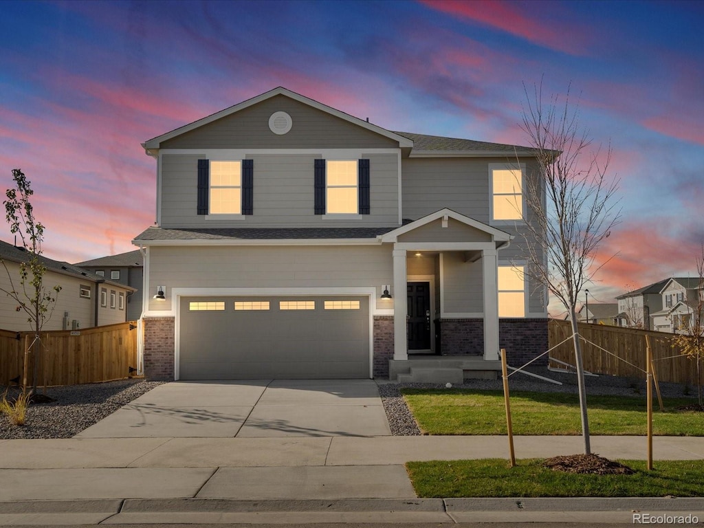 view of front of house featuring a garage