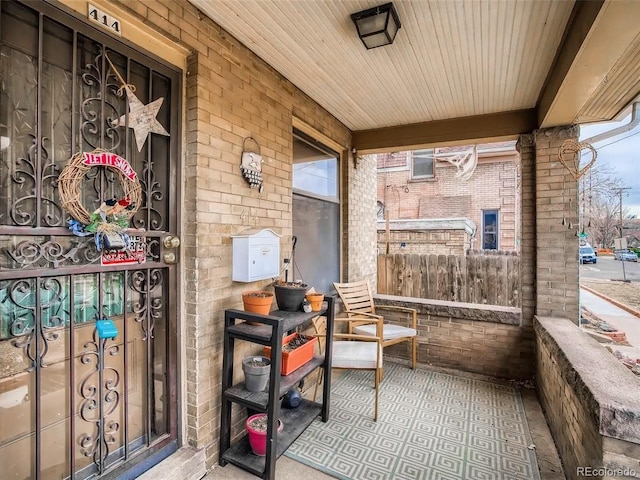 view of patio with a porch