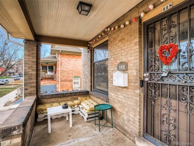 view of patio with a porch