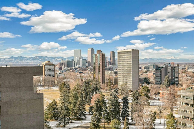 view of city featuring a mountain view