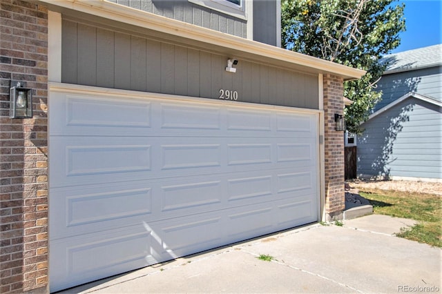 view of garage