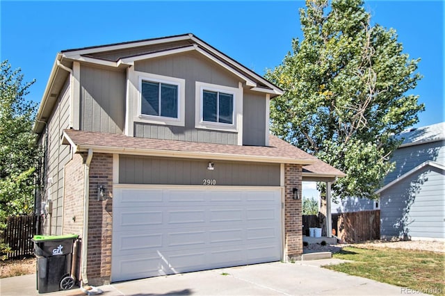 front of property featuring a garage