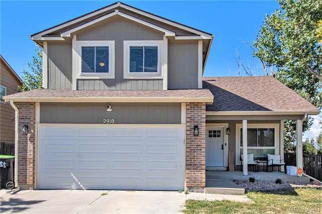 view of front of house with a garage