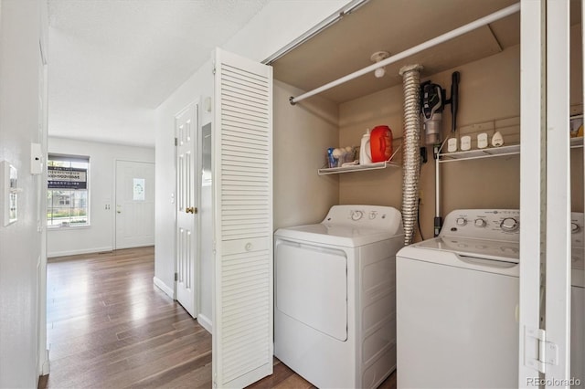 3094 W 107th Pl Unit B, Westminster, CO 80031 - laundry room featuring independent washer and dryer and wood finished floors