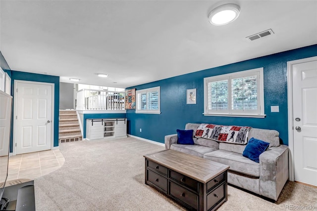 6211 S Garfield Dr, Centennial, CO 80121 - living area with carpet flooring and stairway