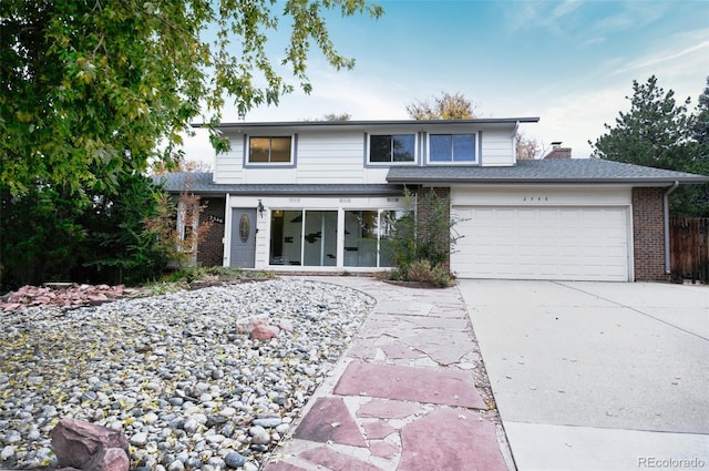 view of front property with a garage