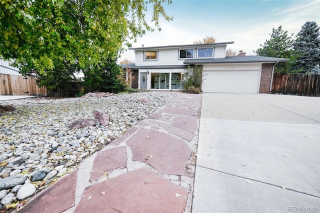 front of property featuring a garage