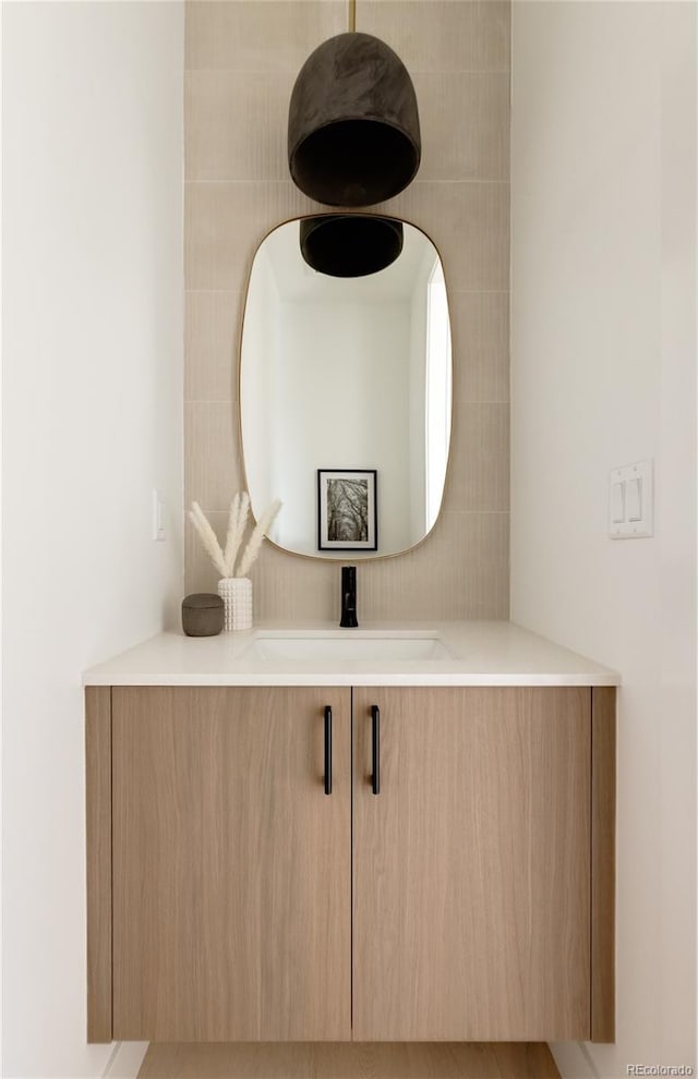 interior details with vanity