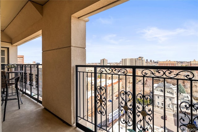 balcony with a view of city