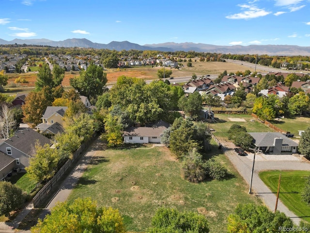 aerial view featuring a mountain view