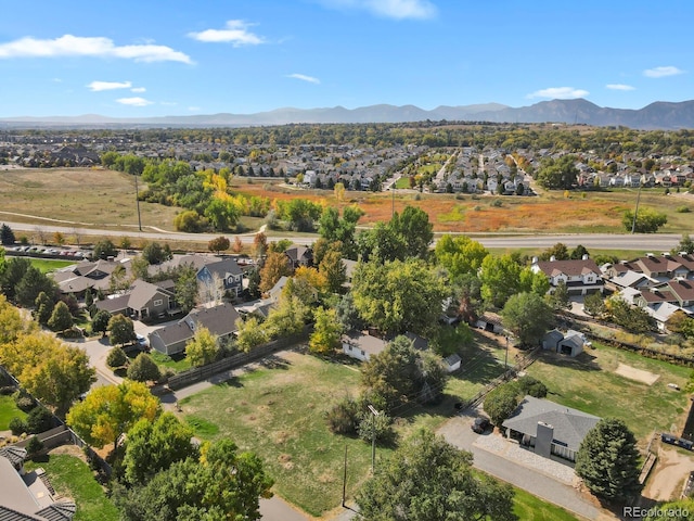 bird's eye view with a mountain view