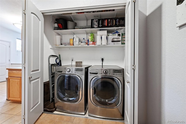 920 S Locust St Unit E, Denver, CO 80224 - laundry area featuring separate washer and dryer and light tile patterned floors