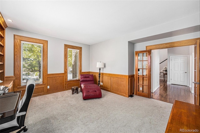 office featuring hardwood / wood-style flooring