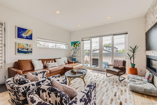 3632 N Pecos St, Denver, CO 80211 - living area featuring wood finished floors and recessed lighting