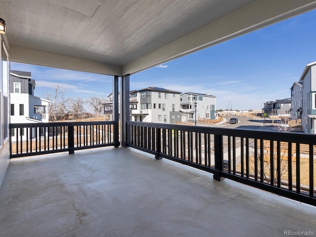 balcony featuring a residential view