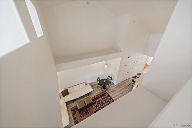 5465 Zephyr St Unit 201, Arvada, CO 80002 - stairway featuring wood finished floors
