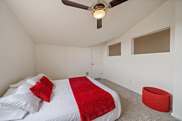 5465 Zephyr St Unit 201, Arvada, CO 80002 - carpeted bedroom featuring lofted ceiling and ceiling fan