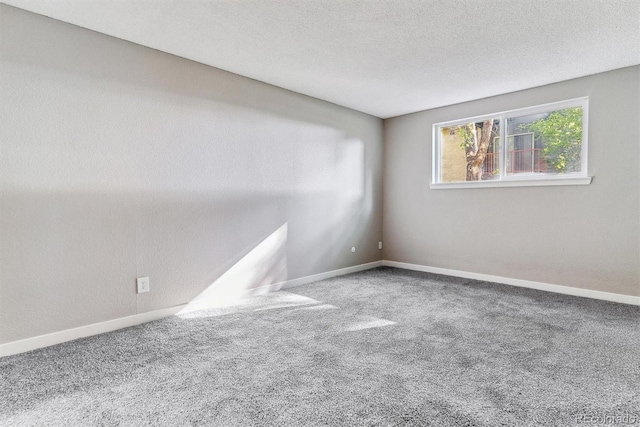 spare room with carpet floors and a textured ceiling